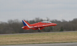 Low level Red Arrow flypast to honour the opening of Maitland Way