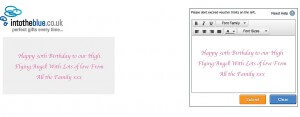 Your IntotheBlue personal voucher message maker