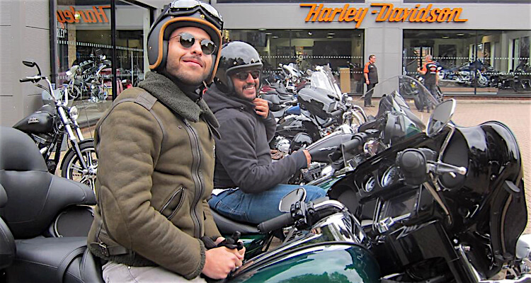 Happy Dads getting ready for their Father's Day Harley Davidson ride out