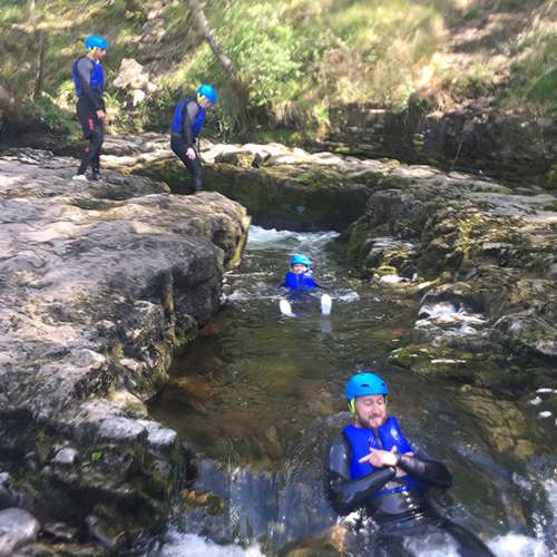 Gorge Walking at Dinas Rock South Wales 