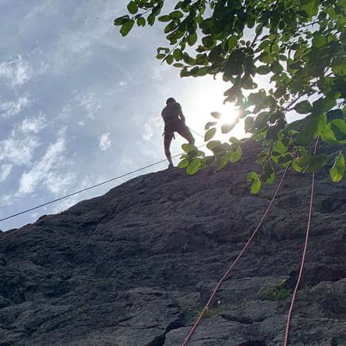 Rock Climbing at Dinas Rock in South Wales