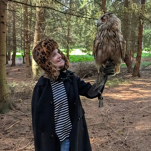 Kelly Osbourne Holding Siberian Eagle at Milton Keynes Thumbnail