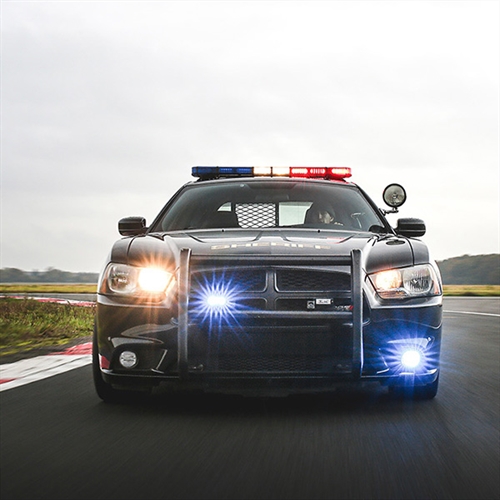 Dodge Hemi V8 Police Interceptor Car on Track thumbnail
