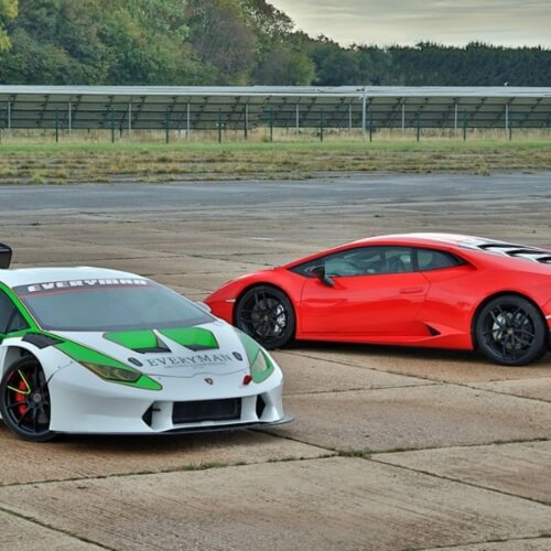 Lamborghini Road Vs Race Car next to each other