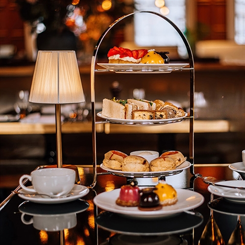 Afternoon Tea at RAILS London Afternoon Tea on table with lamp thumbnail