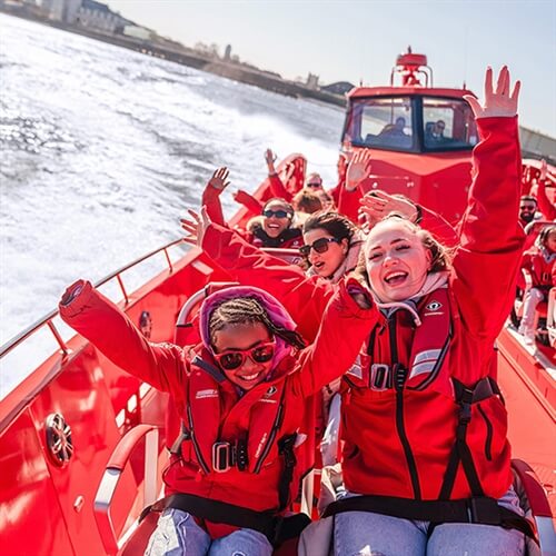 Thames Rocket Rebel Thames Speedboat Adventure girls at the front thumbnail