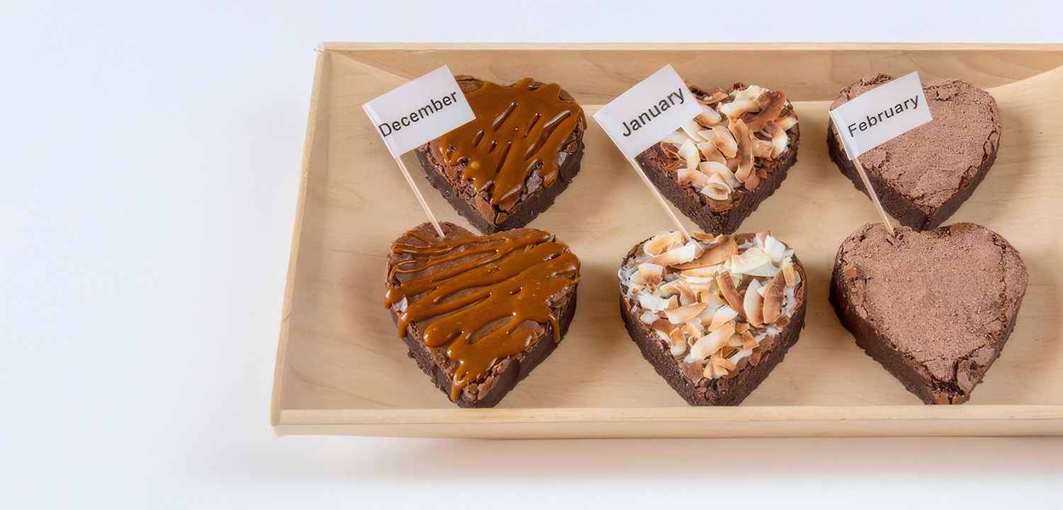 Two Person Brownie Heart Subscription from Into the Blue