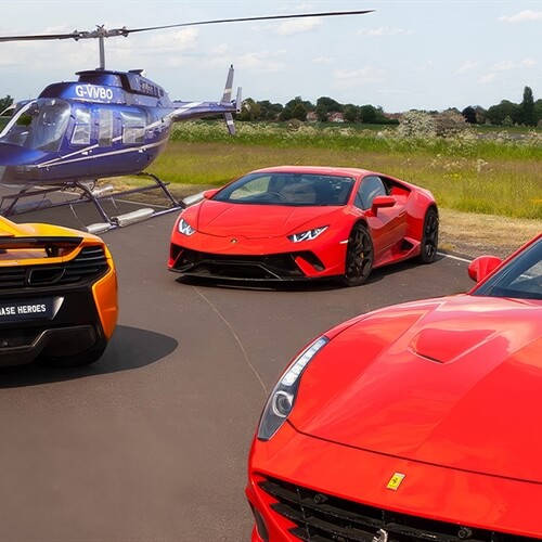 Triple Supercar Drive & Helicopter Ride