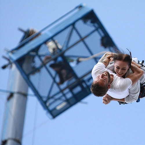 Tandem 160ft Bungee Two people off the platform