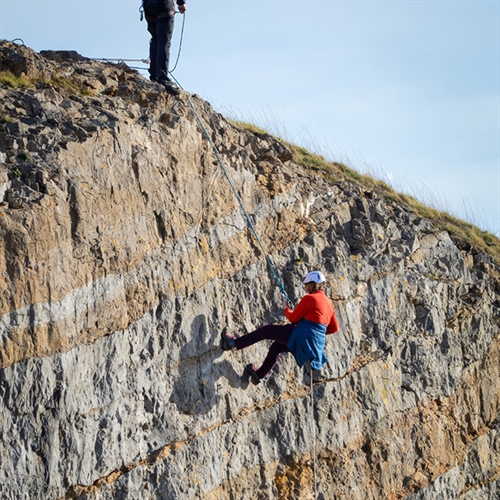 Abseiling at Uphill Quarry near Weston-super-Mare