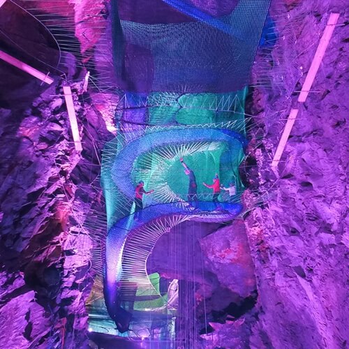 Bounce Below at Zipworld Underground Caves