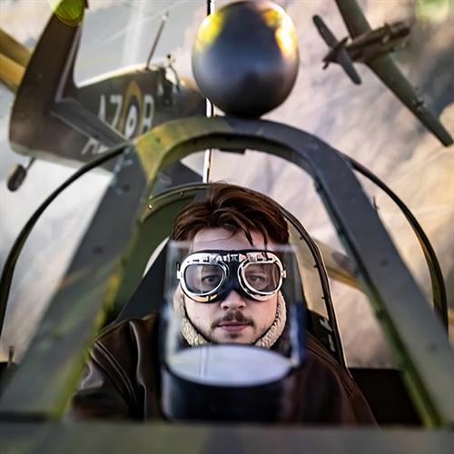 Supermarine Simulator Experience Inside sim guy with goggles thumbnail