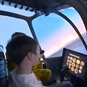Children piloting heli sim