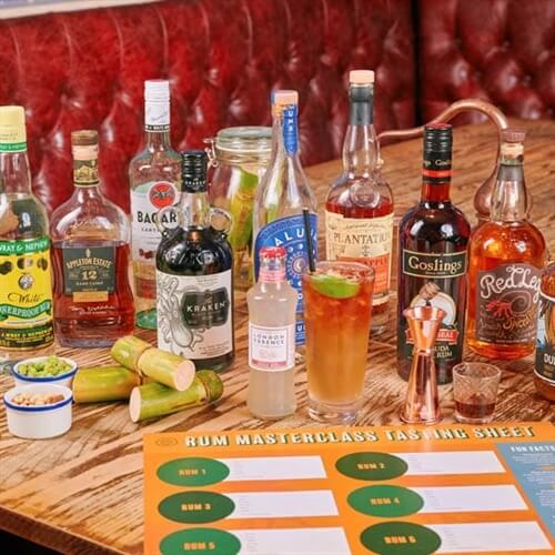 B&K Rum Tasting Masterclass for Two with Meal Option