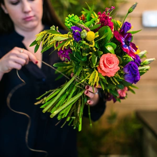 Floristry Workshops Middlesborough - Colourful Hand Tied Bouquet of Flowers Floristry Workshops Middlesborough - Colourful Hand Tied Bouquet of Flowers