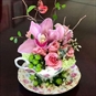 Floristry Workshops Middlesborough - Vintage Tea Cup Flower Arrangement
