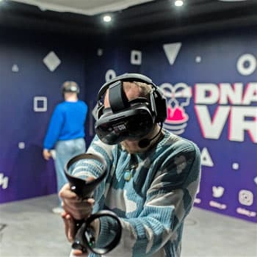 VR Gaming Arcade Manchester - Man in Action on VR Game