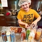 Little Boy Making his Chocolate Bars