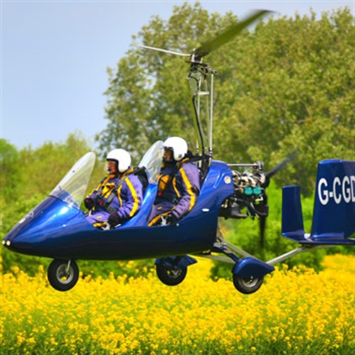 gyrocopter in field gyrocopter in field
