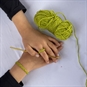 Crocheting with Lime Green Wool