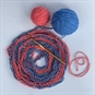 Crocheting red and blue