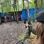 Woman Shooting Pistol at Target