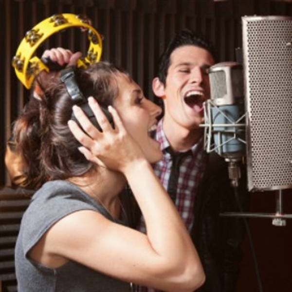 two people singing