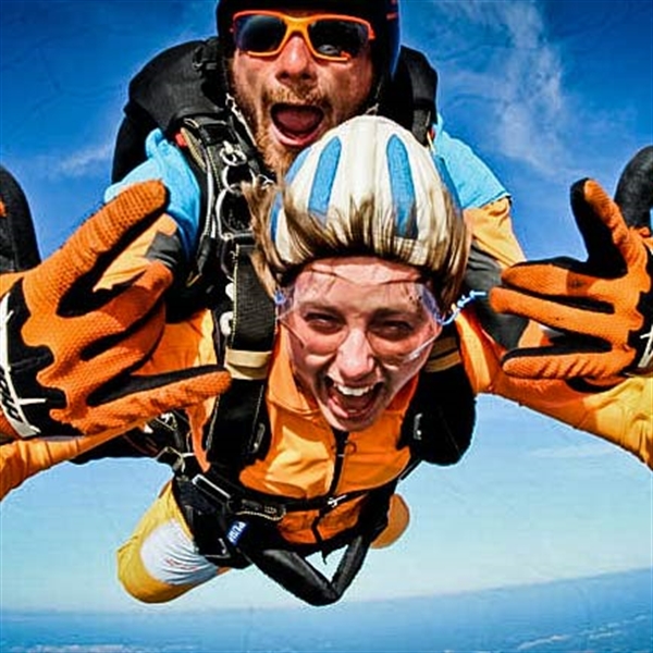 woman skydiving cornwall