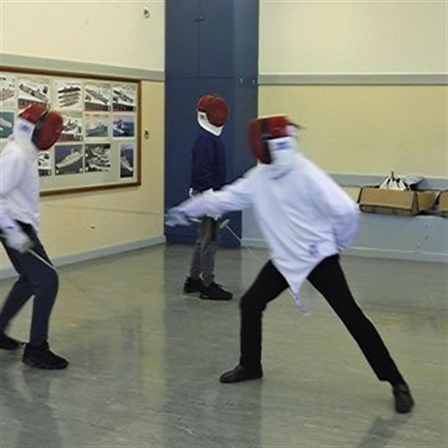 4 people fencing 4 people fencing