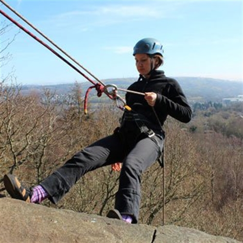 woman abseiling woman abseiling