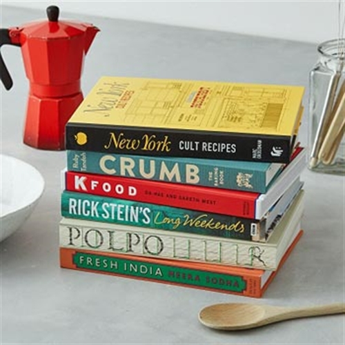 stack of cookery books stack of cookery books