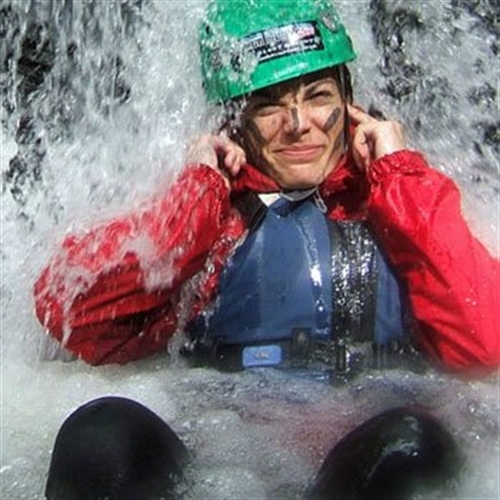 Instructor and student gorge walking Instructor and student gorge walking