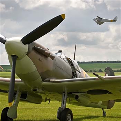 Spitfire on the ground and flying Spitfire on the ground and flying