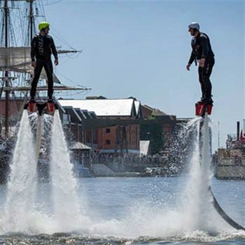 man Flyboarding man Flyboarding