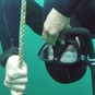 man freediving