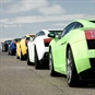 different colored Lamborghinis  